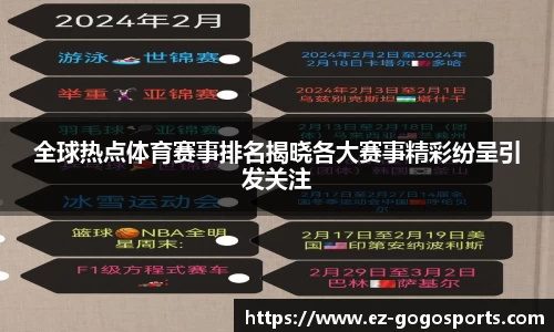 全球热点体育赛事排名揭晓各大赛事精彩纷呈引发关注
